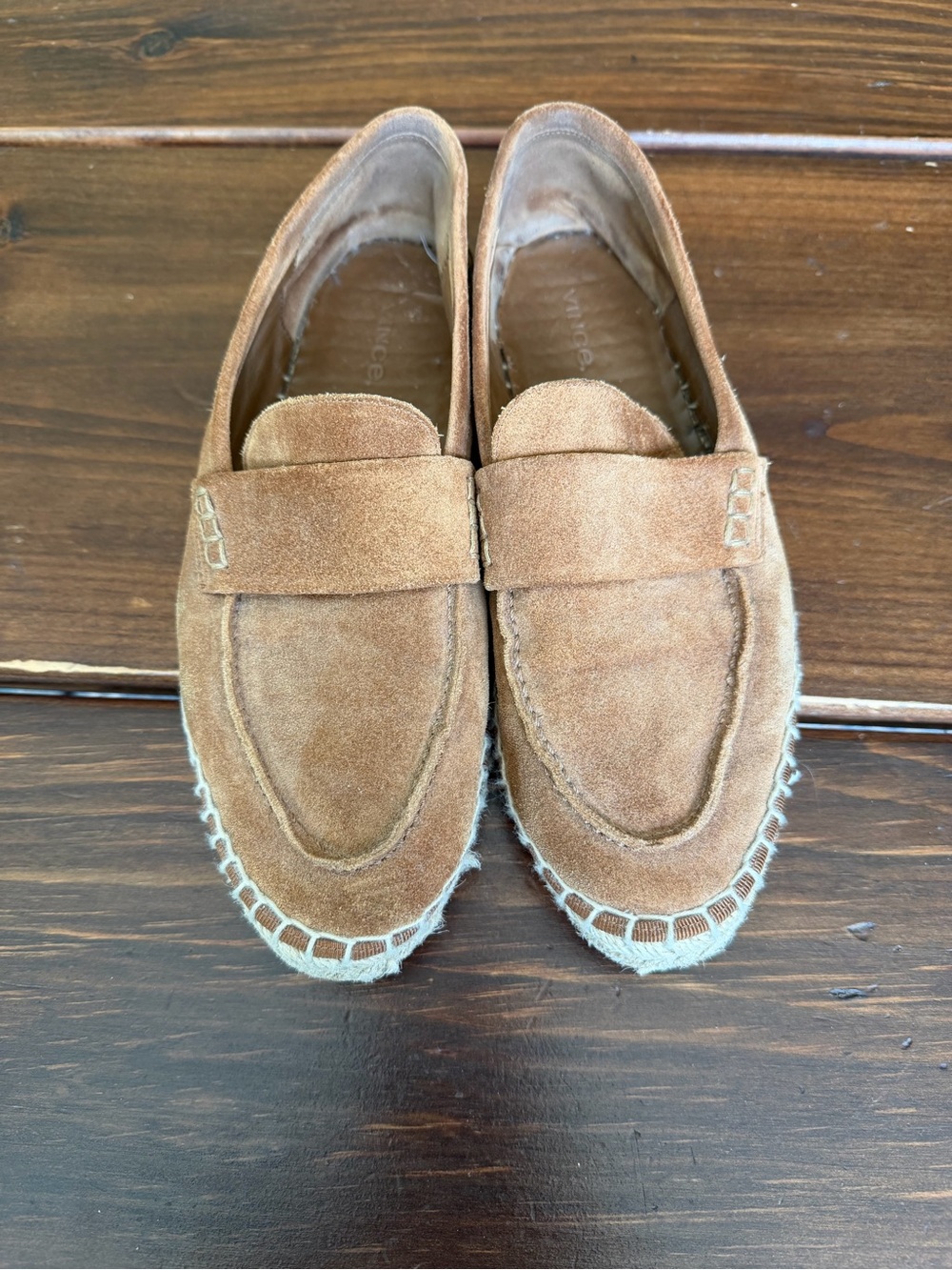 Vince Suede Espadrille Loafers Brown Slip On Flats Women’s Size 7M